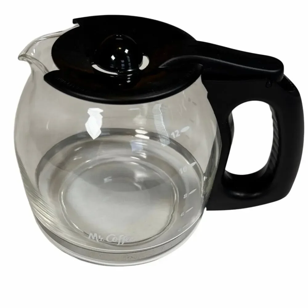 Mr. Coffee 12 Cup Replacement Carafe Glass Black PLD12-1 BVMC-SJ Coffee Pot EUC